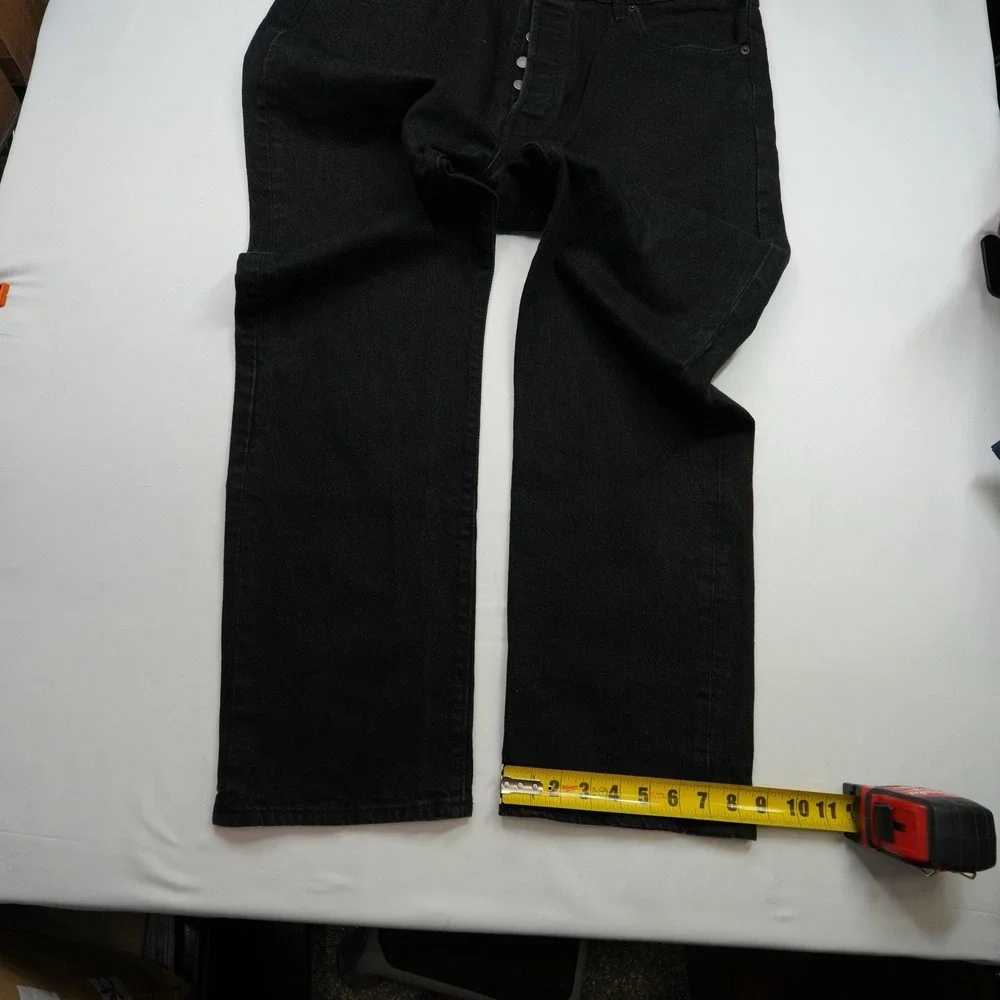 Levi's 501 Jeans Men's 40x31 Black Denim Straight Leg‎ Button-Fly Red Tab Modern